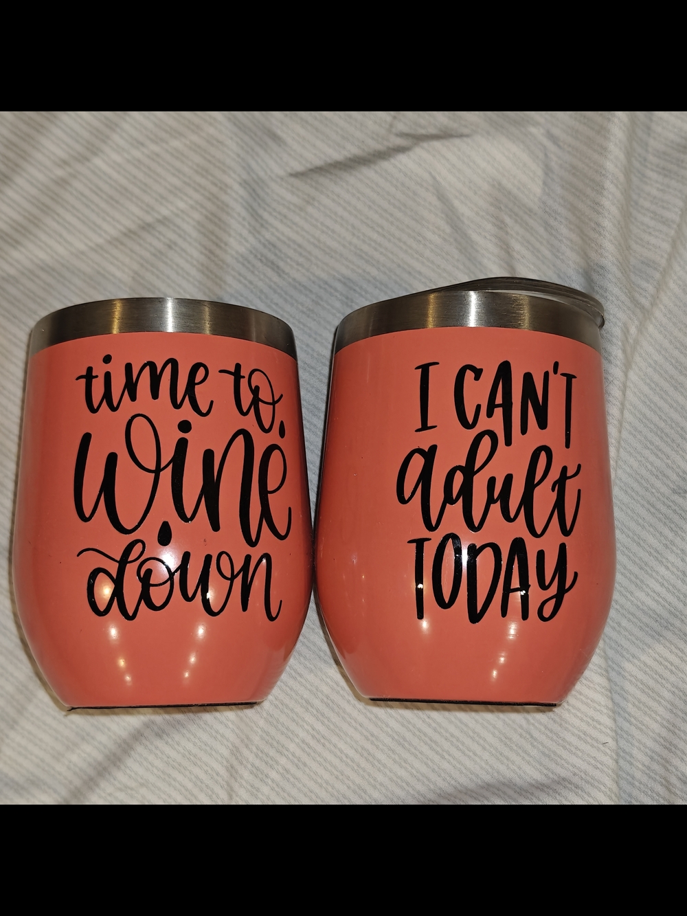 Coral Stainless Steel Insulated Wine Tumblers - Set of 2